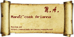 Manácsek Arianna névjegykártya